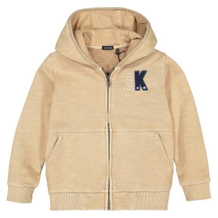 Casaco com fecho e capuz, 5-14 anos