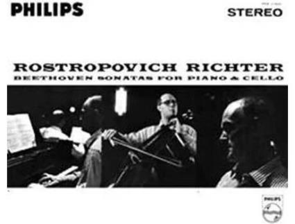 Vinil Rostropovich, Richter, Beethoven - Sonatas For Piano  5, 8, 10, 11 (1CDs)