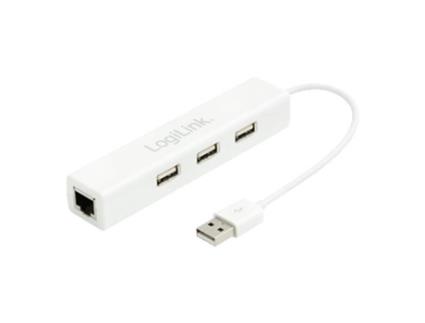 Logilink Adaptador Usb Rj45 Ethernet 100/10 Mbps + Hub 3 P Usb