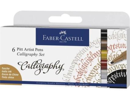 Marcador de Desenho FABER-CASTELL Calligraphy Set (Multicor - 6 Tabletas)