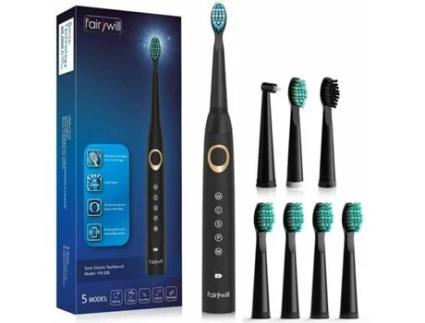 Escovas de Dentes FAIRYWILL 508 Preto + FW-02 (40000 VPM)