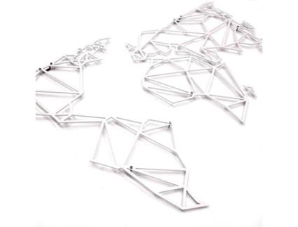 Decoração de Paredde HOAGARD Metal Wall Art World Map Branco (60x100cm)