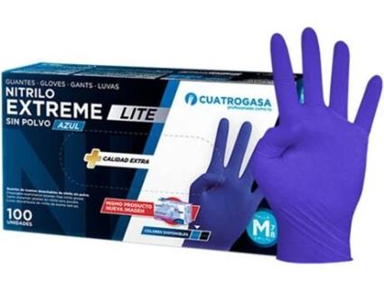 Luvas de Nitrilo CUATROGASA Extreme Lite (Azul - Tam: S)