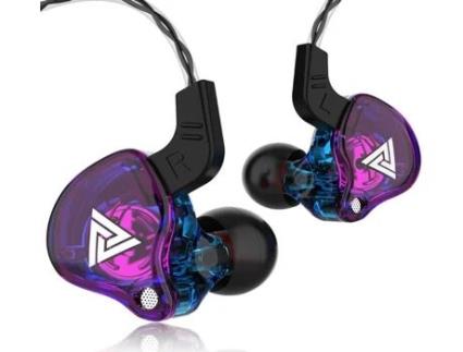 Auriculares com Fio QKZ AK6 (In Ear - Microfone - Roxo)