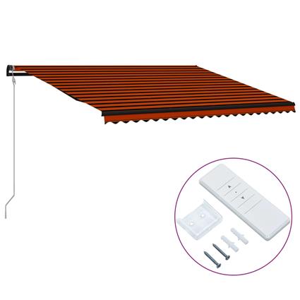 Toldo retrátil automático 500x300 cm laranja e castanho
