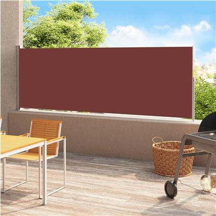 Toldo lateral retrátil para pátio 220x500 cm castanho