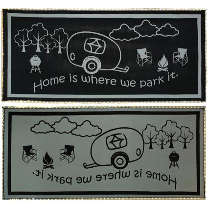 Mings Mark Inc Tapete Rv Home 2.44 x 5.49 m Black / White