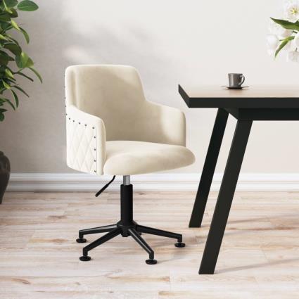 vidaXL Cadeira de escritório giratória veludo cor creme