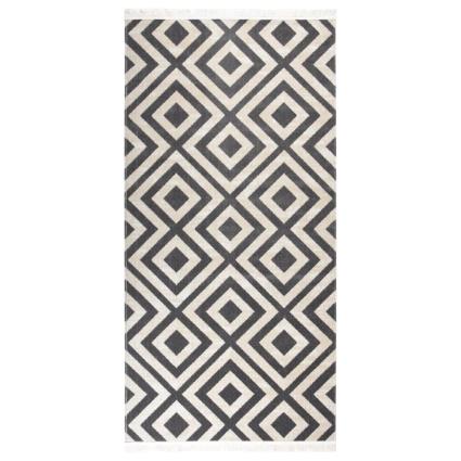 vidaXL Tapete de exterior tecelagem lisa 100x200cm preto e bege claros