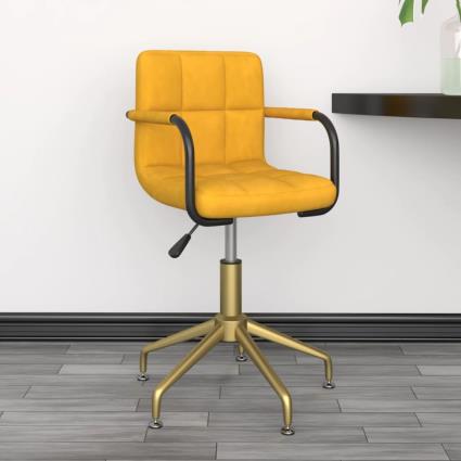 vidaXL Cadeira de escritório giratória veludo amarelo mostarda