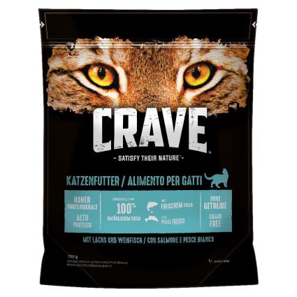 Crave Adult com salmão e peixe branco ração para gatos - Pack económico: 2 x 7 kg