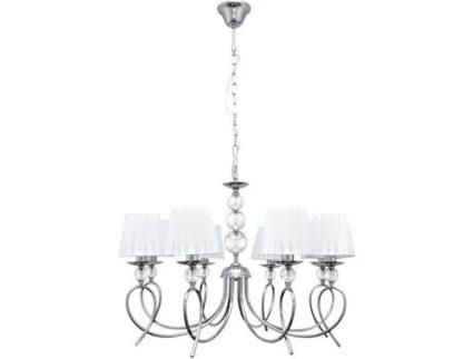 Candeeiro de Teto FABRILAMP Rin (Prateado - Metal, Tecido - 80x60 cm)