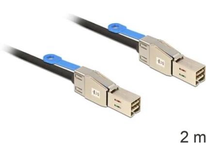 Cabo de Alimentação DELOCK (Mini SAS - Mini SAS - 2 m - Preto)