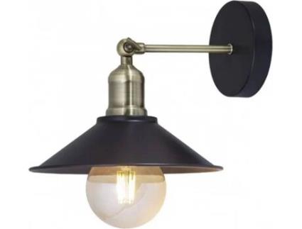 Candeeiro de Parede AJP ILUMINACIÓN Gary (Preto - Metal - 23x30 cm)