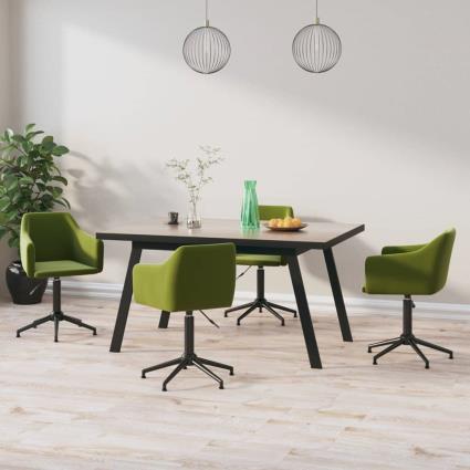 vidaXL Cadeiras de jantar giratórias 4 pcs veludo verde-claro