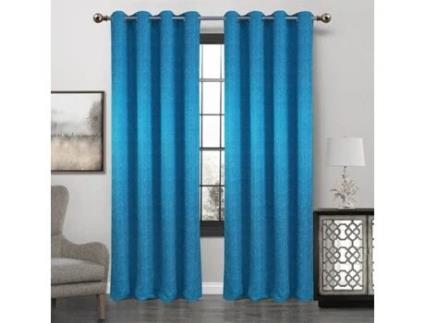 Cortina BEST INTERIOR Hazel (Azul - Poliéster - 140x260 cm)