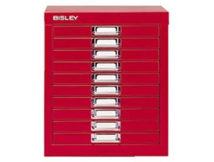 Movel Metal com Fecho 673X279X429Mm com 10 Gavetas 51Mm Vermelho Venda Multiplos