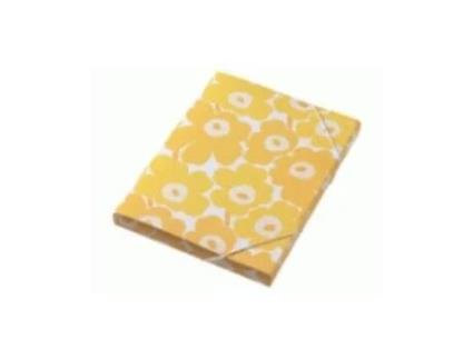 Pasta Arquivo Plástico Marimekko 315x260 mm 4 Argolas R 47 mm L53 mm Amarelo 1 Unidade