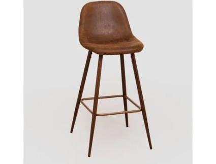 Conjunto de Bancos SKLUM Glamm (Café Vintage - 101 x 48.5 x 49.5 cm - Polipele, Aço, Madeira escura)