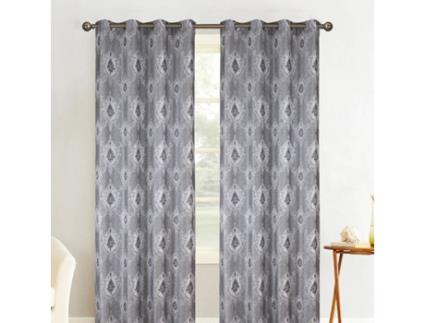 Cortina BEST INTERIOR Barroco (Cinzento - Poliéster - 140x260 cm)