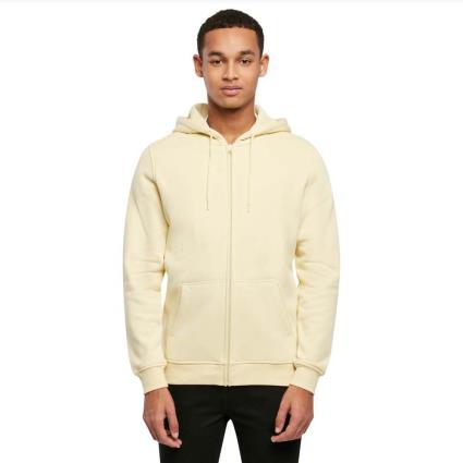 Build Your Brand Moletom Com Zíper Heavy L Soft Yellow