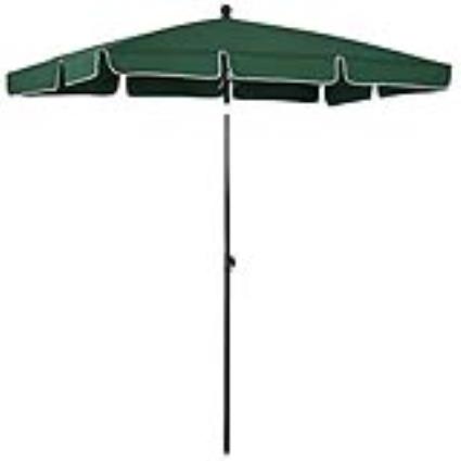 Outsunny Chapéu de Sol Retangular de Jardim 198x130x240cm Chapéu de Sol de Alumínio com Função de Inclinação para Terraço Pátio Verde   Aosom Portugal