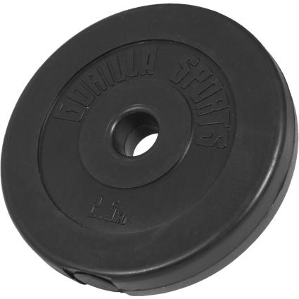 Gorilla Sports Placa De Peso De Vinil Kg 2.5 2.50 kg Black