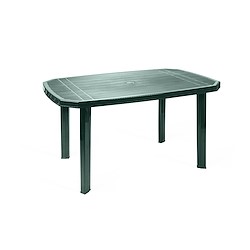 Mesa de resina VIANA RETANGULAR 140X90CM VERDE RECICLADO