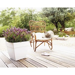Vaso de resina CAPRI QUADRADO 35CM TORTORA