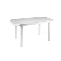 Mesa de resina VIANA RETANGULAR 140X90CM BRANCO RECICLADO