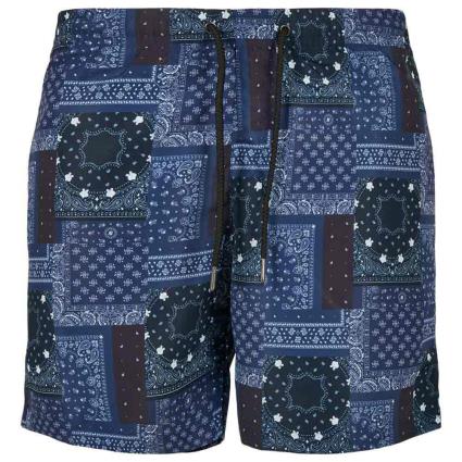 Urban Classics Calções De Banho Pattern 4XL Navy Bandana