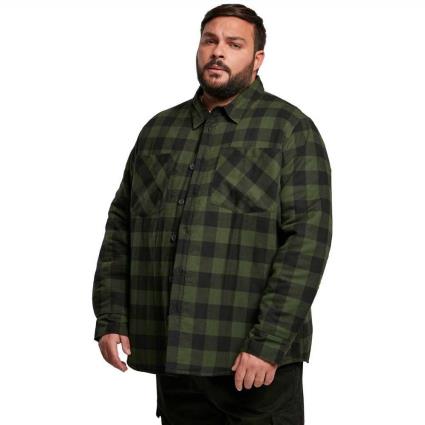 Urban Classics Camisa Manga Comprida Padded Check 2XL Black / forest