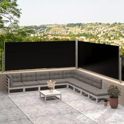 vidaXL Toldo lateral retrátil 117x600 cm preto