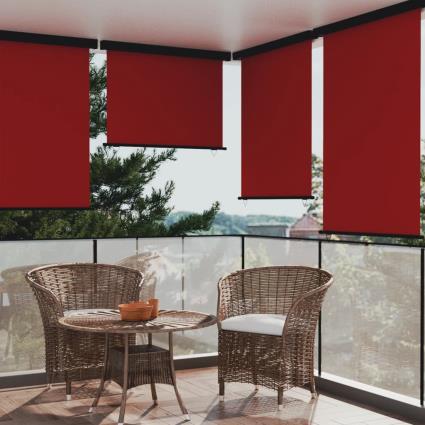 vidaXL Toldo lateral para varanda 117x250 cm vermelho
