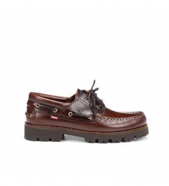Fluchos para homem. Richfield F0046 sapatos de couro castanho