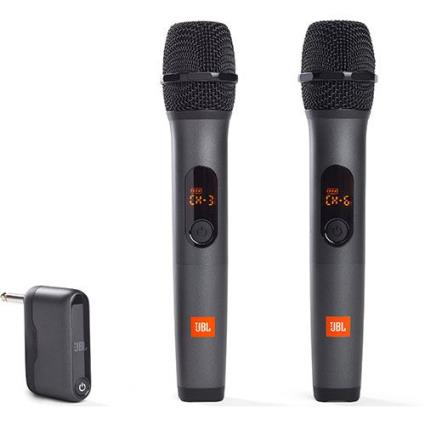 Microfone Wireless  Sistema de 2 Microfones Sem fio - Preto