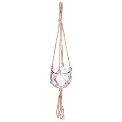 BOLA DE CRISTAL E CABIDE DE JUTA DIAM.10.5CM