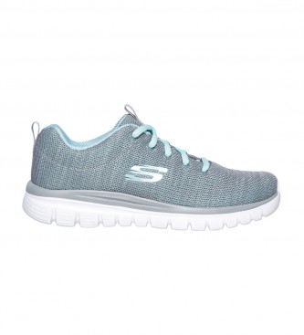Skechers para mulher. Gracioso Twisted Fortune Gray cinza turquesa sap