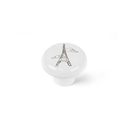 BLÍSTER COM 4 PUXADORES REDONDOS PARA MÓVEIS. FABRICADO EM PORCELANA E ACABAMENTO ILUSTRADO. MOD.E816 Ø40mm. REI