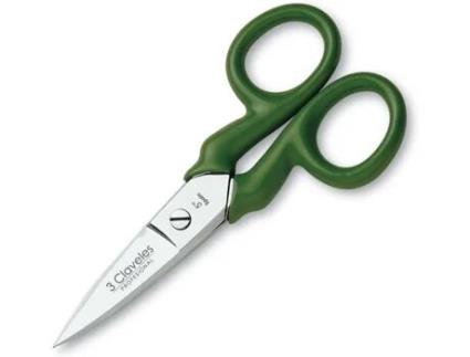 Tesoura 3 CLAVELES Electricista (12.5 cm - Aço-Carbono - Verde)