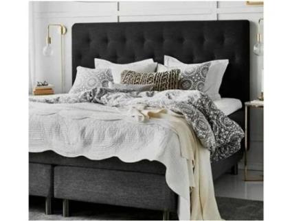 Cabeceira de Cama DECORQUALITY Paris (Preto - Tecido Antinódoas - 120 x 70 cm)