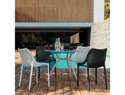 Conjunto 4 Cadeiras Bilros Tensai Furniture Preto