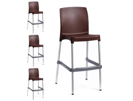 Conjunto 4 Bancos Altos Bona Bordeaux Tensai Furniture