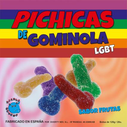 DIABLO PICANTE - FRUTAS DE PÊNIS GOMA COM AÇÚCAR LGBT