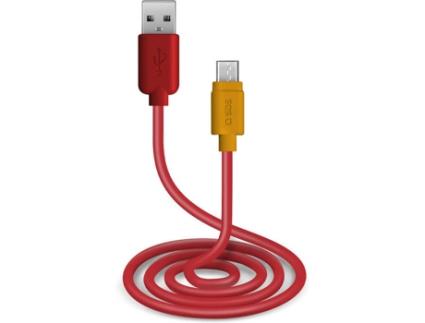 Cabo  Pop Line (USB - MicroUSB - 1 m - Vermelho)