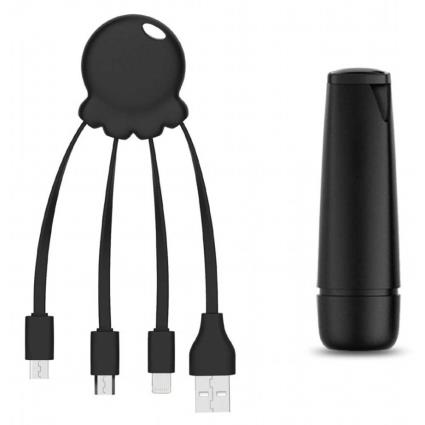 Powerbank  After work (2600 mAh - USB - MicroUSB - Lightning - USB-C - Preto)