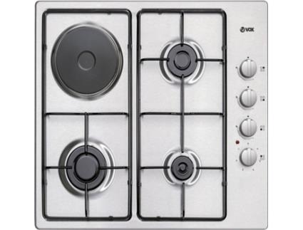 Placa de Gás e Disco  EBG 310GIX (Elétrica e Gás BP - 58 cm - Inox)