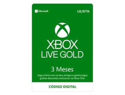 Cartão Xbox Live Gold 3 Meses (Formato Digital)