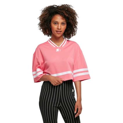 Starter Black Label Camisola Gola V Cropped XL Pink Grape Fruit / White