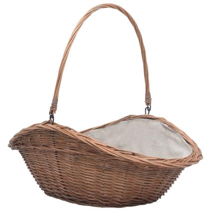 vidaXL 286988 Firewood Basket with Handle 60x44x55 cm Natural Willow